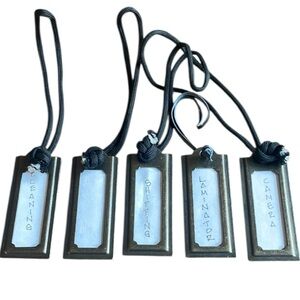 Bronze Tags Set 5 Metal Rustic Chic Office Cabinet Interchangeable Metal Heavy